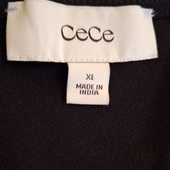 CeCe Black Blouse with Pink Floral Sleeves. Excellent Condition NWOT Size XL - Picture 10 of 12